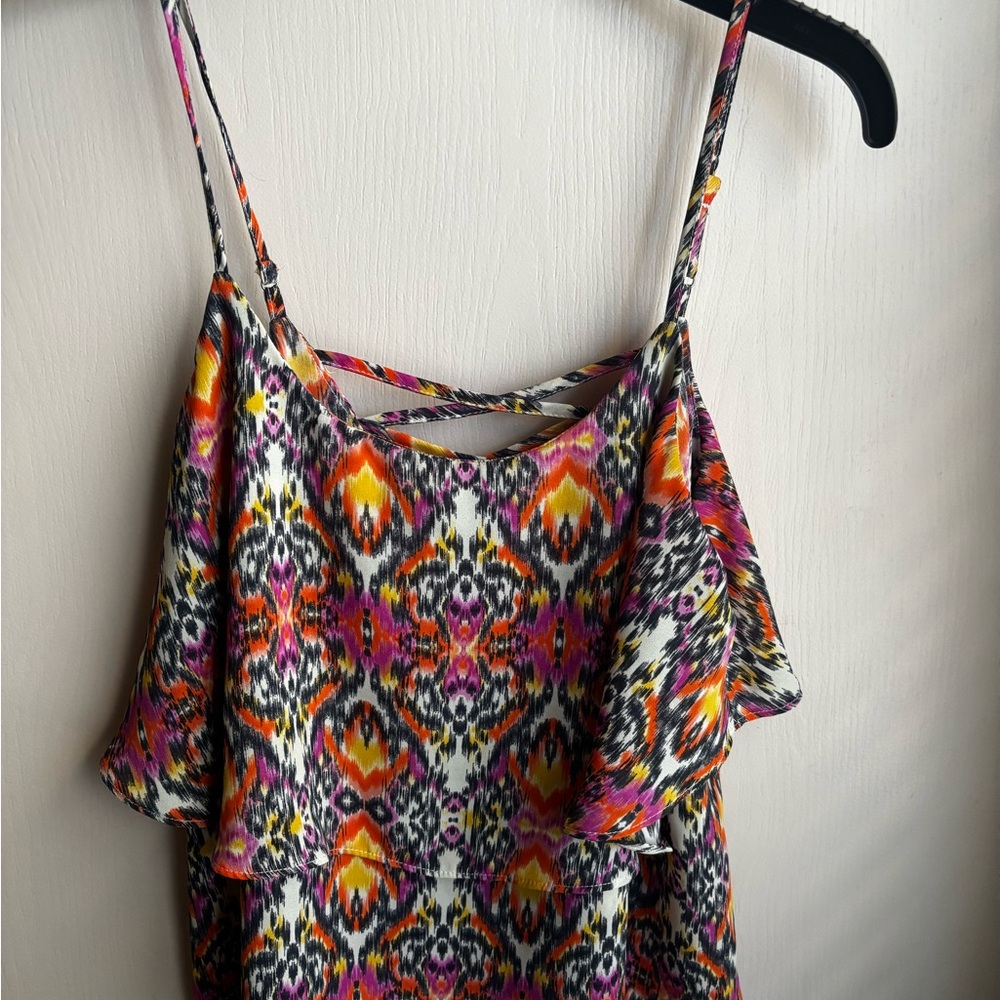 Women’s Multicolor Ikat Print Spaghetti Strap Top